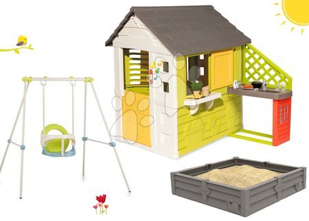 Spielhäuser mit Schaukel - Set Spielhaus Pretty Sunny Flowers House Smoby