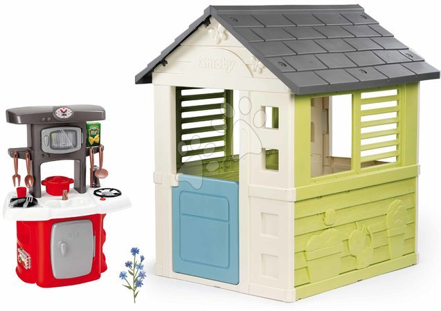 Spielzeug-Sets zum Vorteilspreis vom Hersteller Smoby - Set Häuschen Lovely mit 3 Fenstern und 2 Jalousien Smoby-