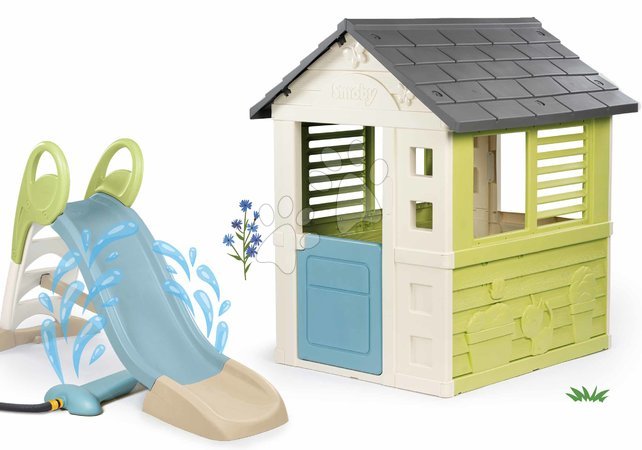 Ab 2 bis 3 Jahren - Set Haus mit halben Türen und 1,5 Meter Rutsche Jolie Life Smoby