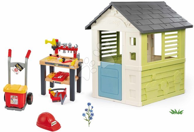 Spielzeug-Sets zum Vorteilspreis vom Hersteller Smoby - Set Spielhaus Jolie mit 3 Fenstern und 2 Jalousien Smoby