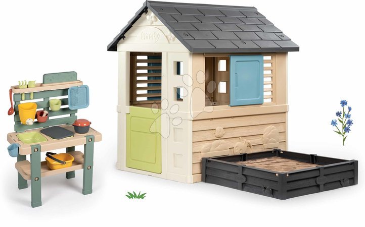 Sets | Seite 17 - Spielhaus-Set  mit Sandkasten und Kreativküche für Gärtner Square Life Smoby
