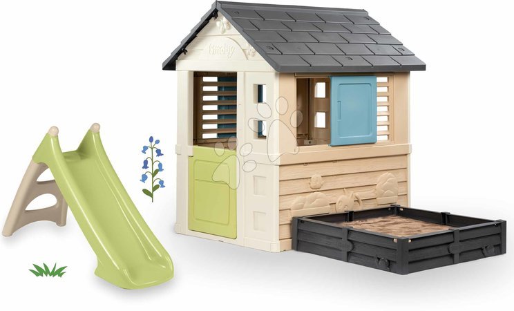 Sets | Seite 20 - Spielhaus-Set mit Sandkasten und Rutsche mit Wasserspiel Square Life Smoby