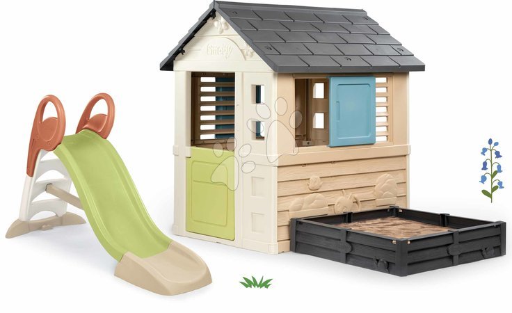 Sets | Seite 17 - Spielhaus-Set mit Sandkasten und Rutsche KS mit Wasserspiel Square Life Smoby