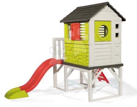 Domečky s nábytkem - Set dětský domeček na pilířích Pilings House Smoby s 1,5 m skluzavkou_1