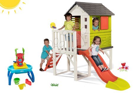 Detský domček so šmýkačkou - Set domček na pilieroch Pilings House Smoby