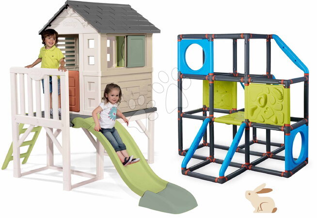  - Spielhaus auf Stelzen mit Rutsche und Kletterwand House On Stilts Life Smoby