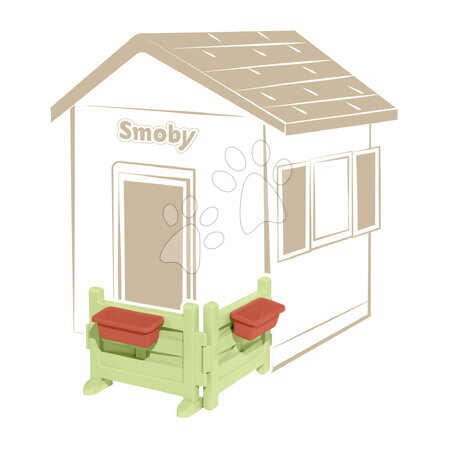 Accessoires pour la cabane - Jardinière avec deux pots de fleurs pour toutes les maisonnettes Smoby - 5