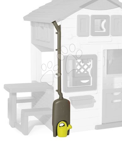 Kerti játszóház kiegészítők - Ereszcsatorna esővízgyűjtő tartállyal házikóhoz Watter Butt Plus Smoby és  tartály működő csappal és kannával UV szűrő