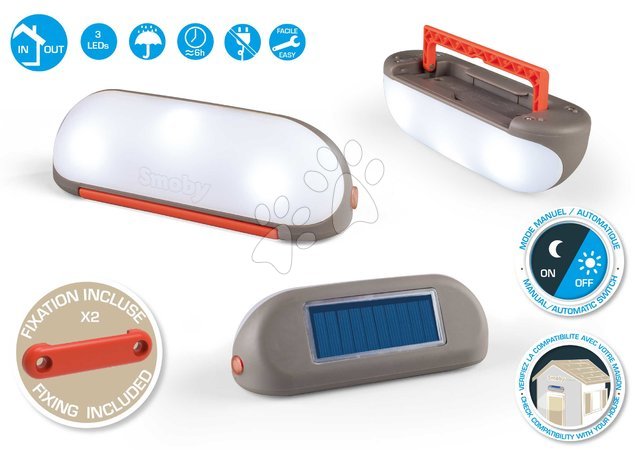 Аксесоари за къщички - Соларна лампа акумулаторна Nomad Solar Lamp Smoby - 3