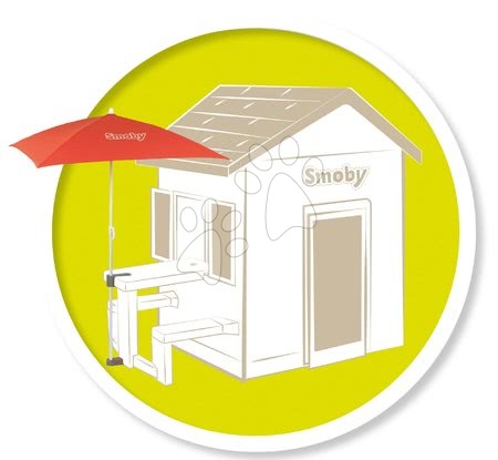 Kerti játszóház kiegészítők - Napernyő a kertbe 80*90 cm Sunshade Smoby piknik asztalhoz kétpontos biztonságos rögzítéssel vagy szabadon álló_1