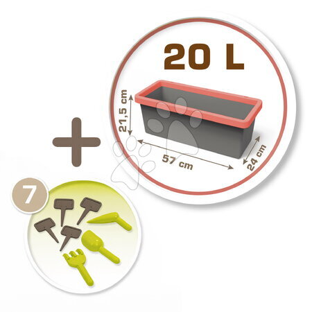 Príslušenstvo k domčekom - Kvetináč k domčeku na záhradu Eden Planter Smoby  - 3