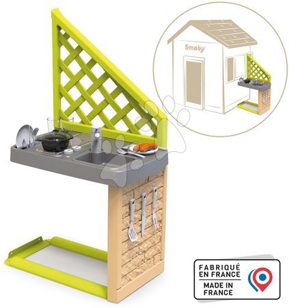 Spielhäuser - Sommerküche Summer Kitchen mit 17 Zubehörteilen für Smoby-Spielhäuser 