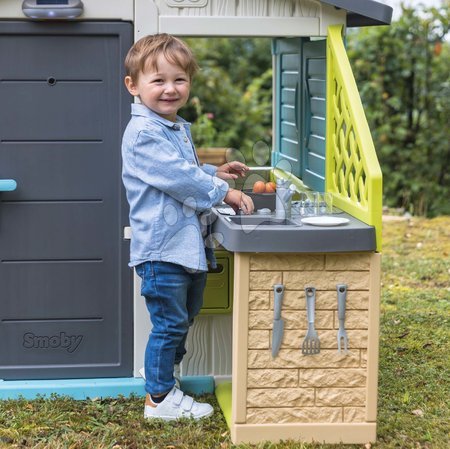 Spielhäuser - Sommerküche Summer Kitchen mit 17 Zubehörteilen für Smoby-Spielhäuser _1