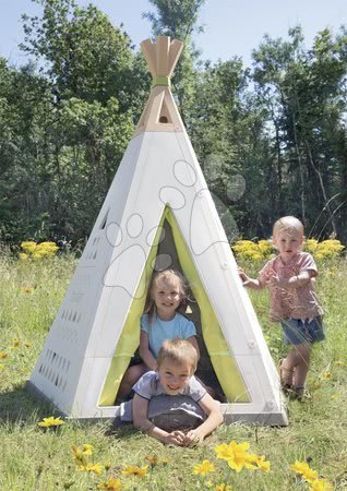 Kültéri játékok - Sátor természetes Indoor&Outdoor Teepee Evolutive Smoby magasságilag állítható 159-184 cm textil függönnyel UV szűrő 2-8 éves gyerekeknek_1