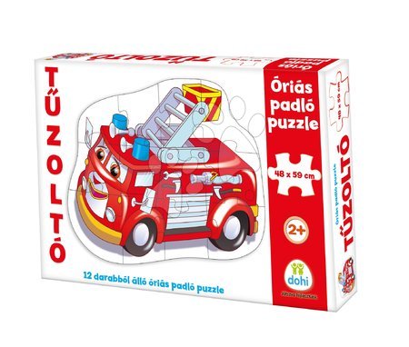 Hračky pre bábätká - Puzzle podlahové požiarne auto Dohány