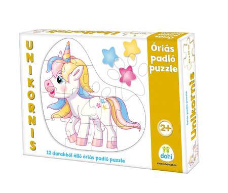 Jucării pentru bebeluși - Puzzle de podea unicorn Dohány