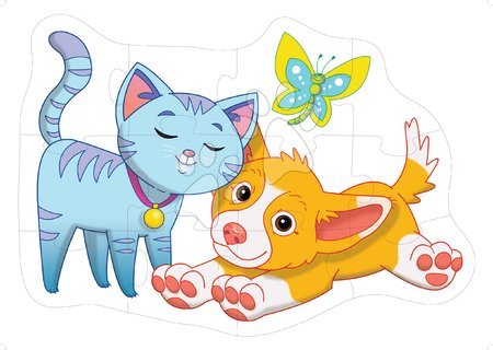 Hračky pre najmenších - Puzzle podlahové psík a mačička Dohány_1