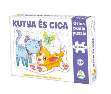 Hračky pre bábätká - Puzzle podlahové psík a mačička Dohány