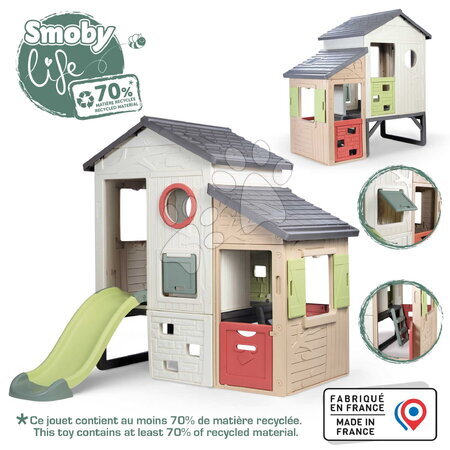 Domečky pro děti - Domeček Dobrodružství s předsíní a skluzavkou Adventure House Life Smoby - 2