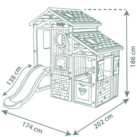Domečky pro děti - Domeček Dobrodružství s předsíní a skluzavkou Adventure House Life Smoby - 12