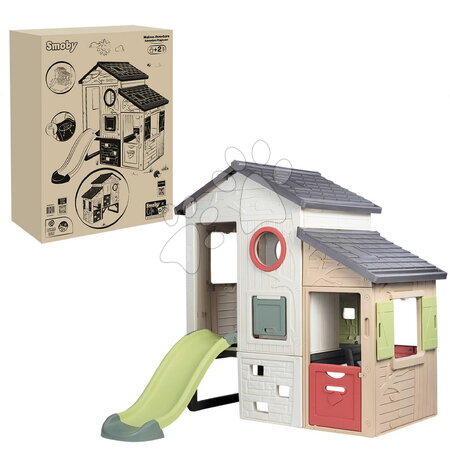 Domečky pro děti - Domeček Dobrodružství s předsíní a skluzavkou Adventure House Life Smoby - 3