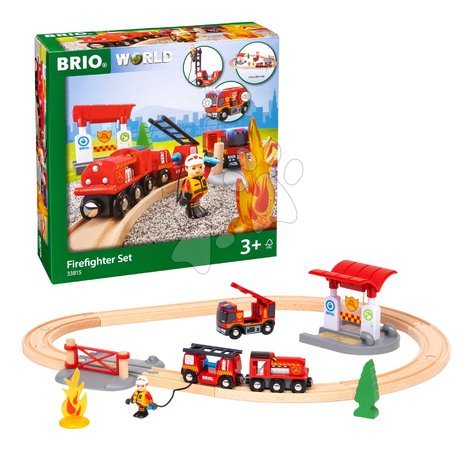 Holzeisenbahnen BRIO - Drevená vláčikodráha Požiarna stanica Firefighter Set BRIO - 2