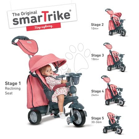 Triciklik 10 hónapos kortól - Tricikli Explorer Pink 5in1 smarTrike - 8
