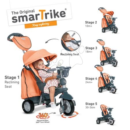Tříkolky od 10 měsíců - Tříkolka Explorer Orange smarTrike - 1