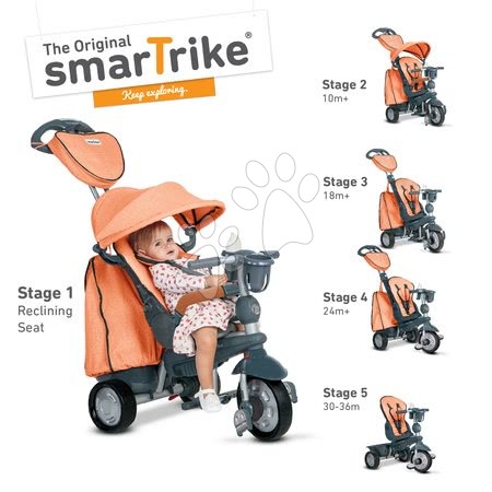 Tříkolky od 10 měsíců - Tříkolka Explorer Orange smarTrike - 10