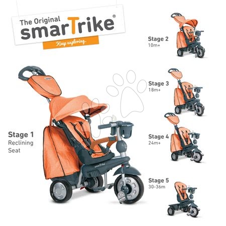 Tříkolky od 10 měsíců - Tříkolka Explorer Orange smarTrike - 2
