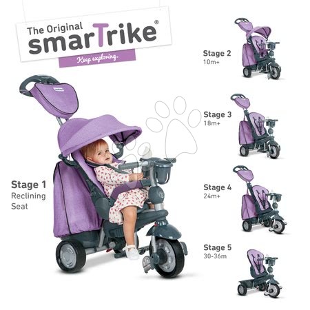 Tříkolky od 10 měsíců - Tříkolka Explorer Lila 5v1 smarTrike - 8