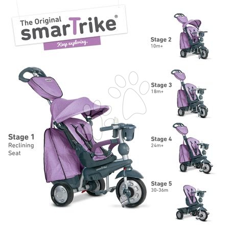 Tříkolky od 10 měsíců - Tříkolka Explorer Lila 5v1 smarTrike - 1