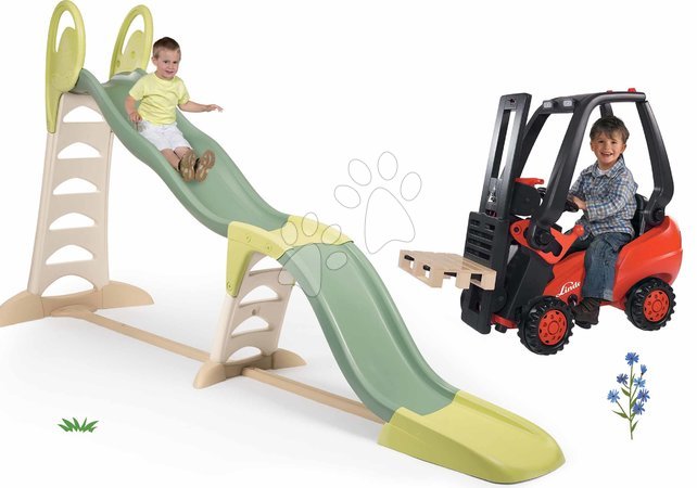 Rutschen-Sets - Set Rutsche und Gabelstapler mit Palette Super Megagliss 2in1 Life Smoby