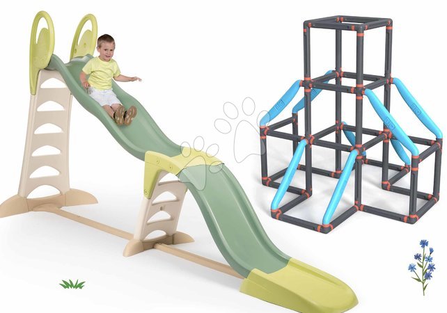 Scivoli set - Set scivolo e struttura d'arrampicata a 3 piani Tower Kraxxl Toboggan Super Megagliss 2in1 Smoby