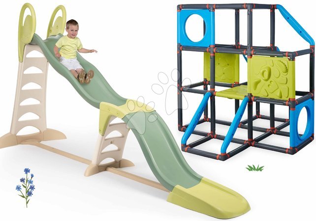 Scivoli set - Set scivolo e struttura d'arrampicata a 3 piani Frame Kraxxl Toboggan Super Megagliss 2in1 Smoby