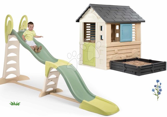 Scivoli - Set scivolo e casetta per giardinieri Square Toboggan Super Megagliss 2in1 Smoby