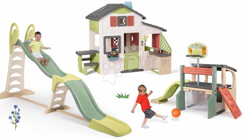 I set - Set scivolo con tripla onda e casetta Amici Super Megagliss 2in1 Life Smoby