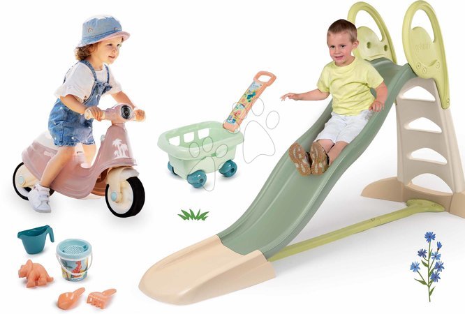 Ab 3 bis 6 Jahren vom Hersteller Smoby - Set Rutsche mit doppelter Welle und rosa Rutscher Toboggan XL Life Smoby