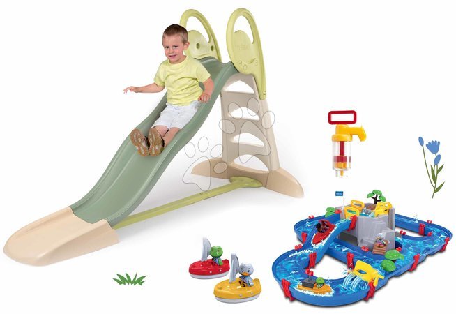 Rutsche mit Wasserbahn - Rutschenset Toboggan XL mit Wasser- und Wasserstraße Aquaplay Smoby