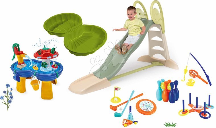 Rutschen mit Sandkasten - Rutschenset Toboggan KS Smoby mit Wasser
