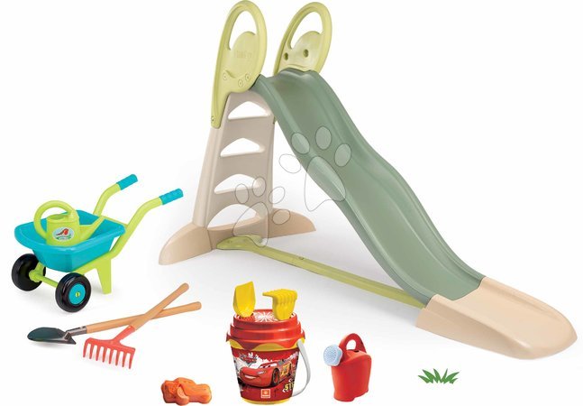 Ab 3 bis 6 Jahren vom Hersteller Smoby - Set Rutsche mit doppelter Welle und Schubkarre Toboggan XL Life Smoby