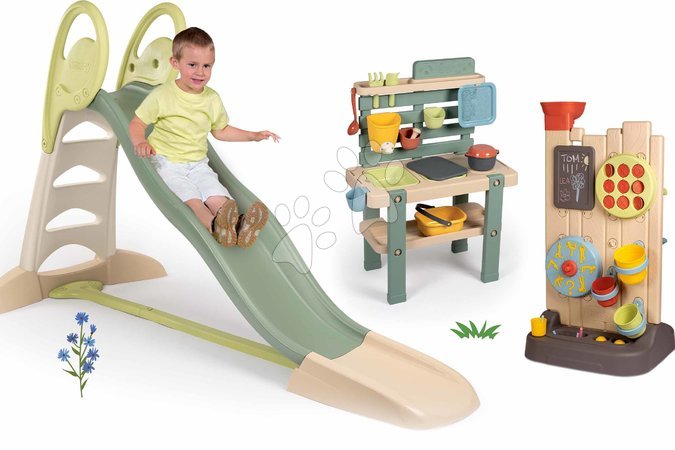 Ab 3 bis 6 Jahren vom Hersteller Smoby - Set Rutsche mit doppelter Welle und Küchenset für Gärtner Toboggan XL Life Smoby