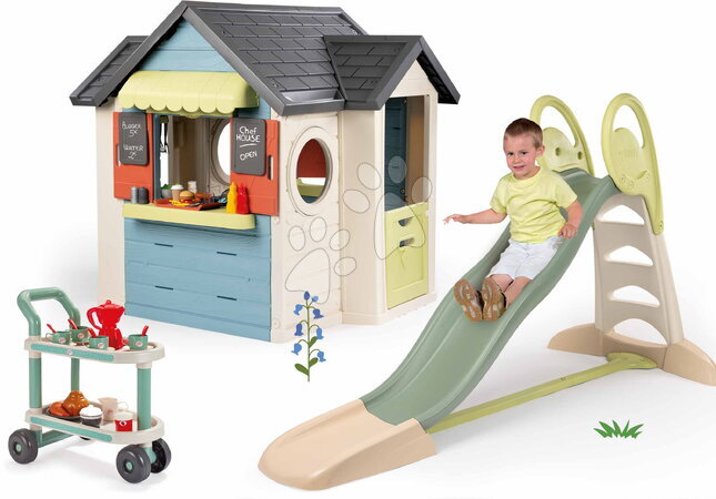 Domčeky so šmykľavkou | Strana 2 - Set šmykľavka s dvojitou vlnou a domček s reštauráciou Toboggan XL Life Smoby