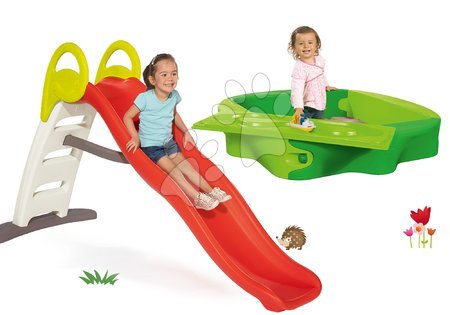 Rutschen mit Sandkasten - Set Rutsche Toboggan Funny Länge 200 cm Smoby