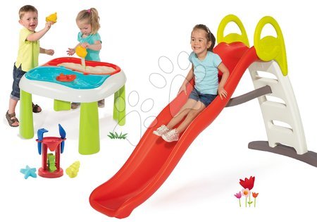 Rutschen mit Sandkasten - Set Rutsche Toboggan Funny Smoby Länge 2m