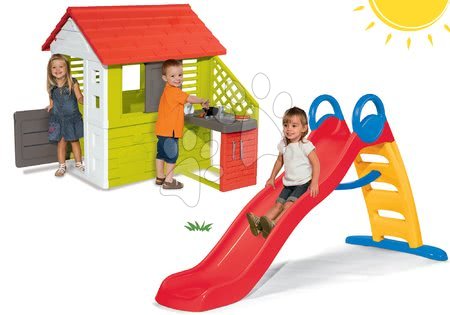 Rutschen mit Spielhaus - Set Rutsche Funny Toboggan Smoby 200 cm