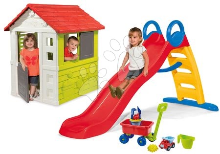 Rutschen mit Spielhaus - Set Rutsche Funny Toboggan Smoby 200 cm