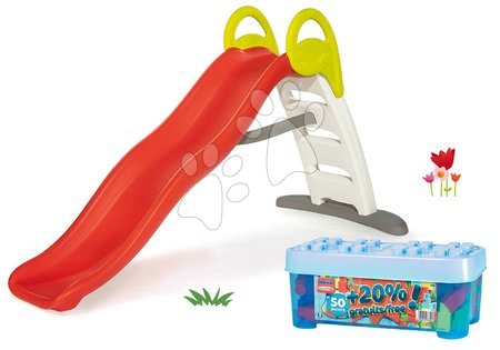 Tobogani za otroke - Komplet tobogan z vodometom Funny Double Toboggan Smoby