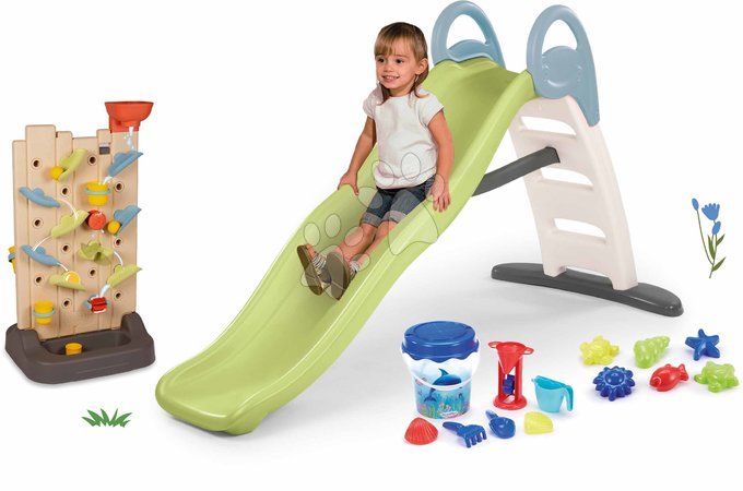 Rutschen für Kinder - Set Rutsche mit doppelter Welle und Spielwand mit Aktivitäten Toboggan Life Smoby