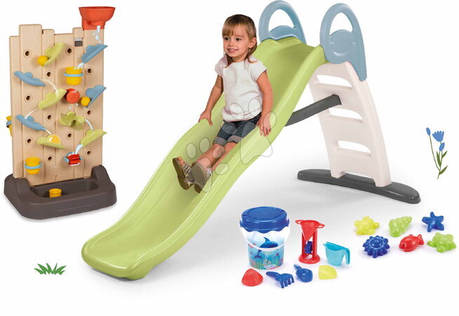 Пързалки за деца - Комплект пързалка с двойна вълна и стена за игра с активности Toboggan Life Smoby